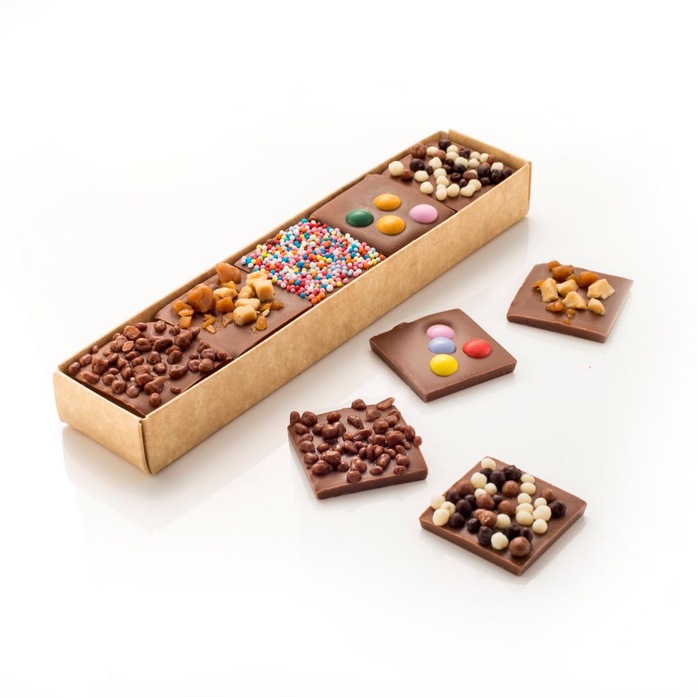 Fun mendiants with a variety of sweet toppings